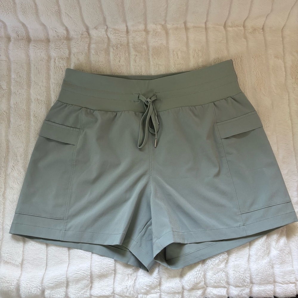 2 Pair of Alia High Waist Green and Blue Shorts w/ Pockets Lightweight-Summer